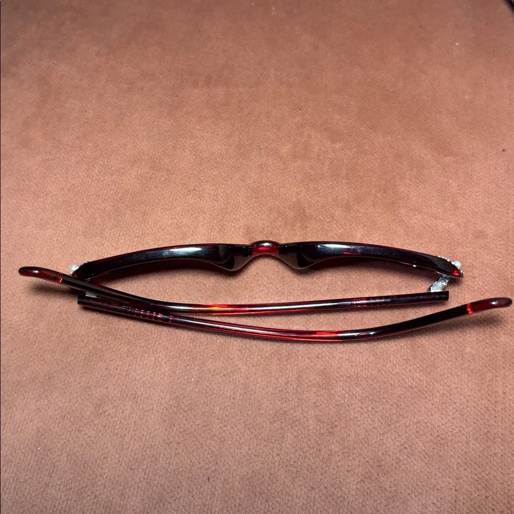 Vintage Fossil Red dazzle small frame y2k style sunglasses iconic statement